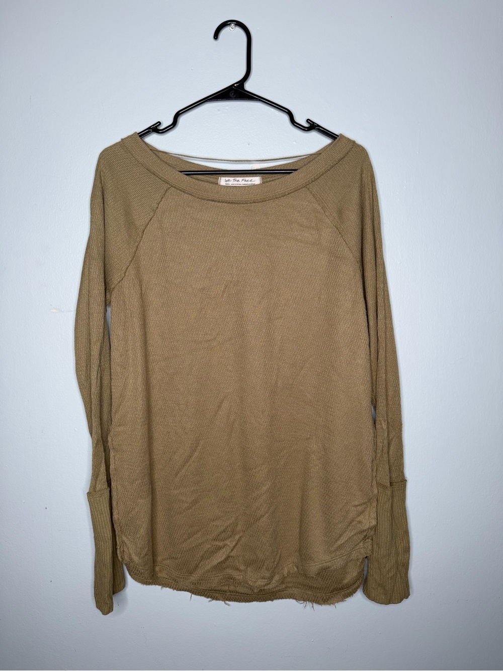 We The Free Women's Size Small Snowy Thermal Tee Olive Green Long Sleeve Tunic